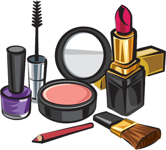 Assorted Makeup Products Illustration PNG