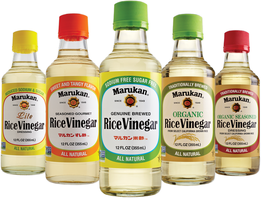 Assorted Marukan Rice Vinegar Bottles PNG