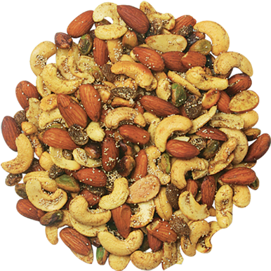 Assorted Mixed Nuts Top View PNG