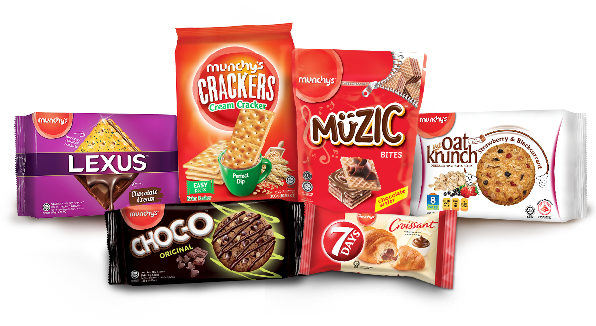 Assorted Munchys Snack Packages PNG
