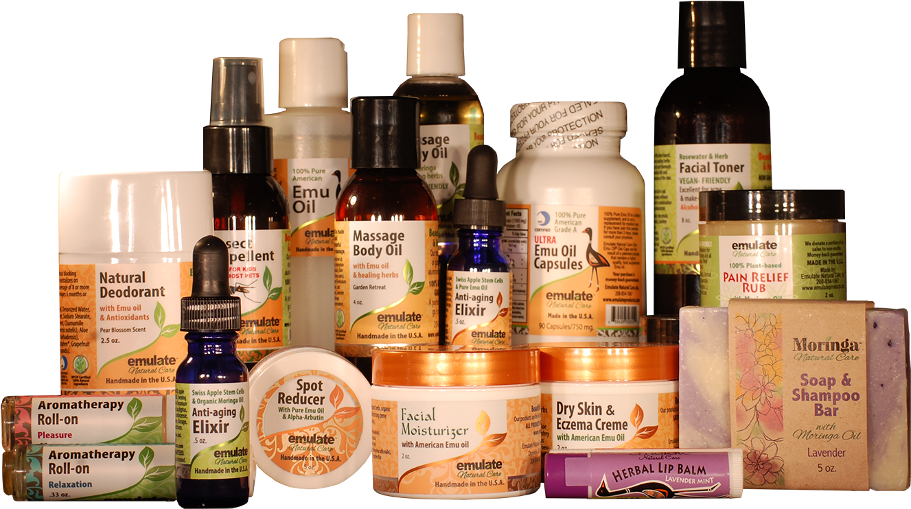 Assorted Natural Skincare Products PNG
