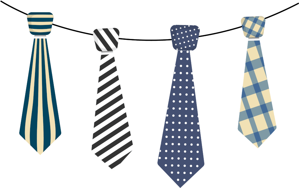 Assorted Neckties Graphic PNG