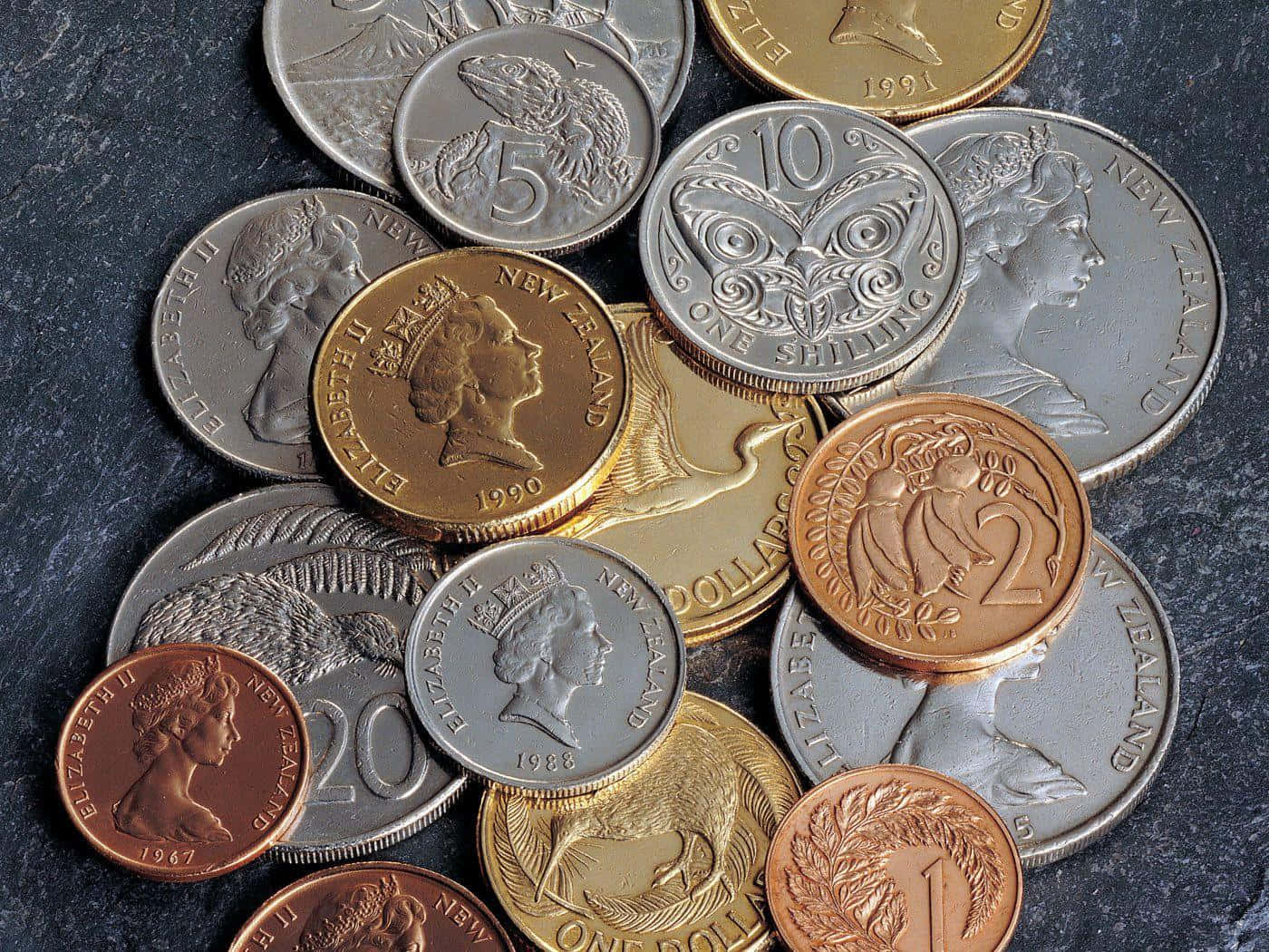 Assorted Old Coins Collection Wallpaper