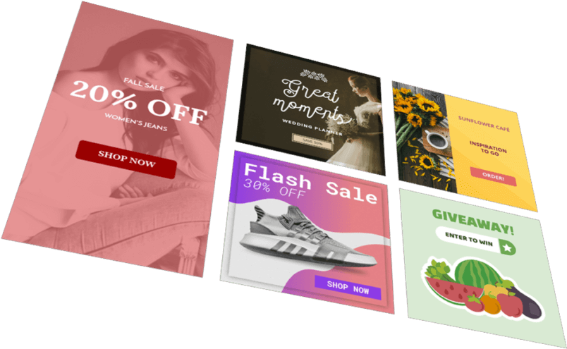 Assorted Online Advertisement Banners PNG