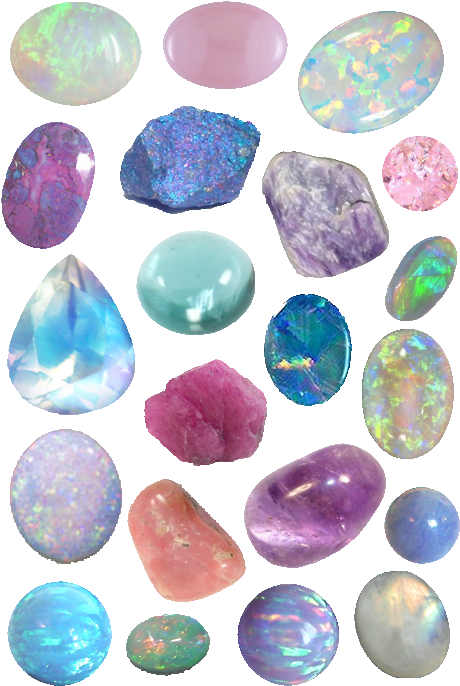 Assorted Opal Gemstones Collection PNG