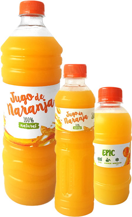 Assorted Orange Juice Bottles PNG
