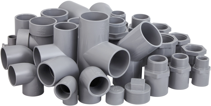 Assorted P V C Pipe Fittings Collection PNG