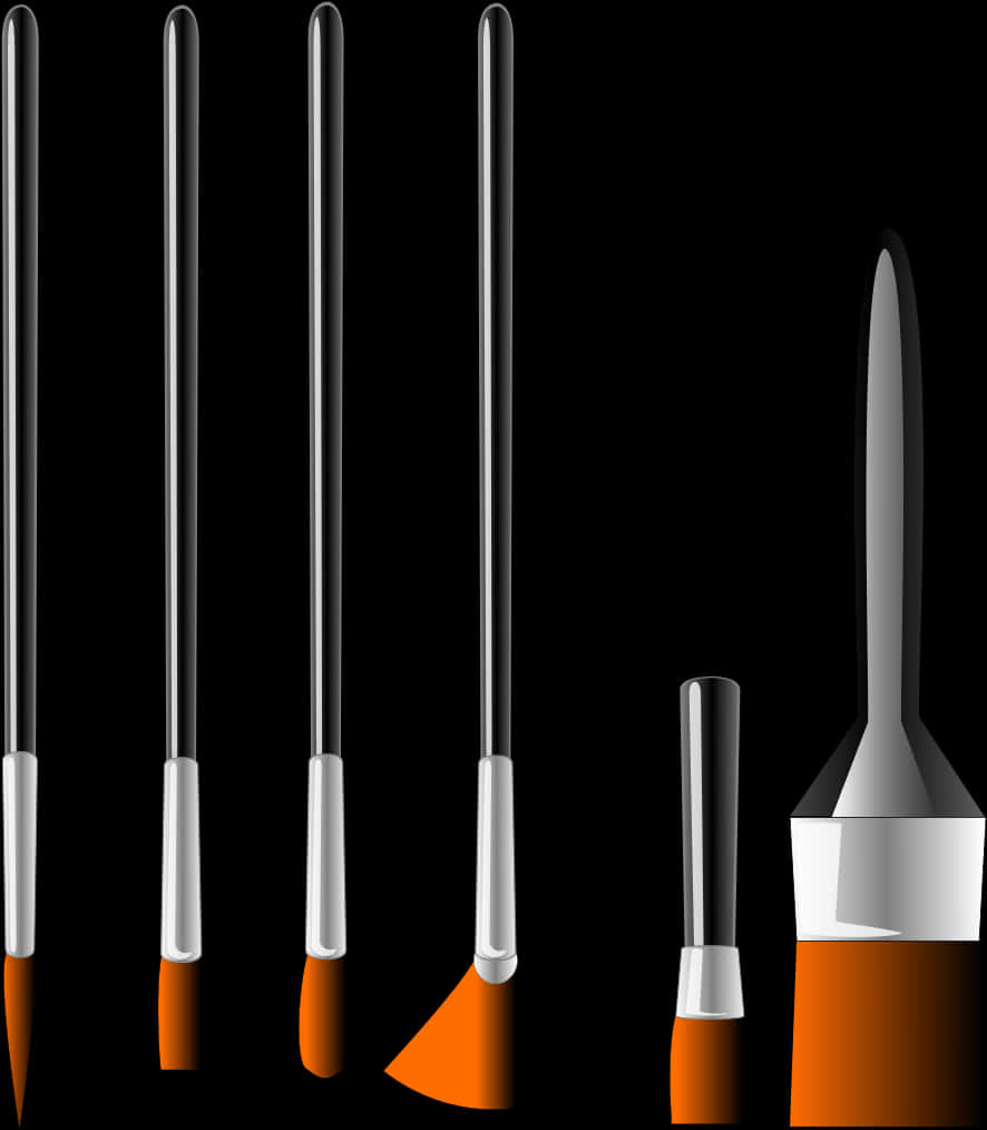 Assorted Paintbrushes Set PNG