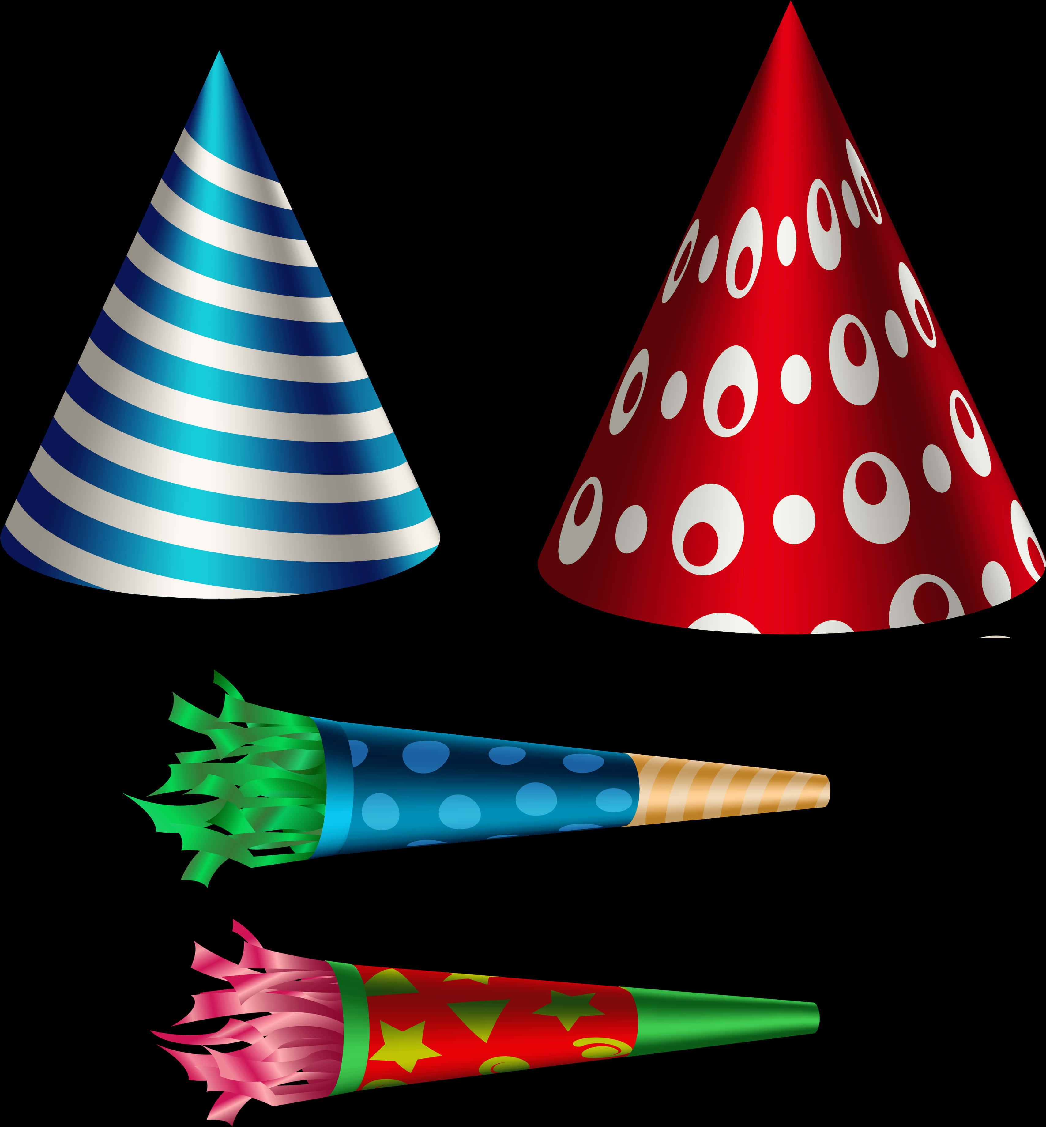 Assorted Party Hatsand Horns PNG