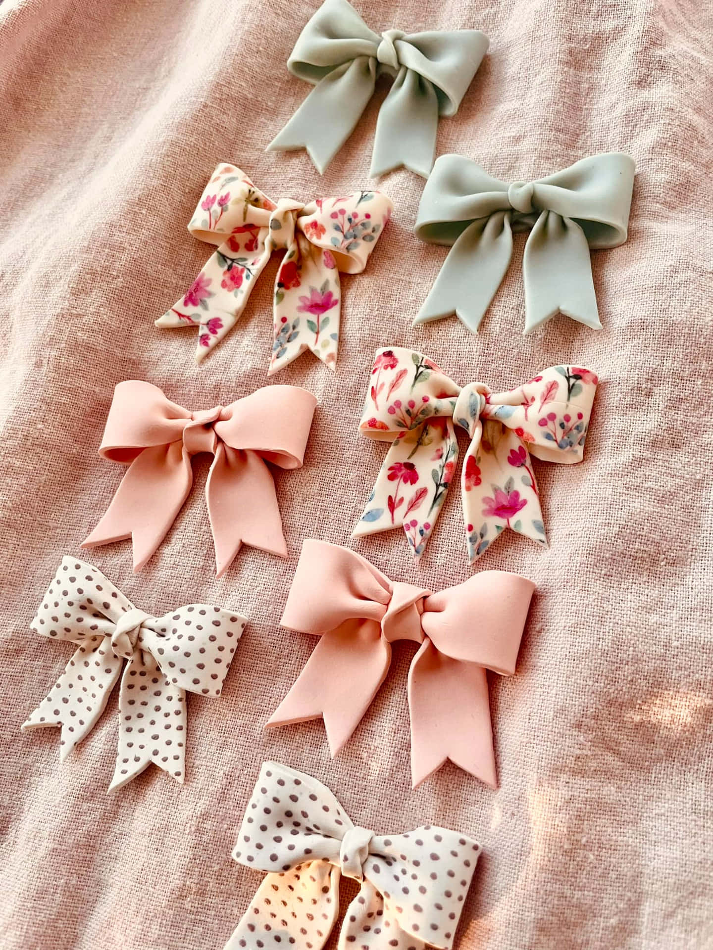Assorted Pastel Hair Bows Collection Wallpaper