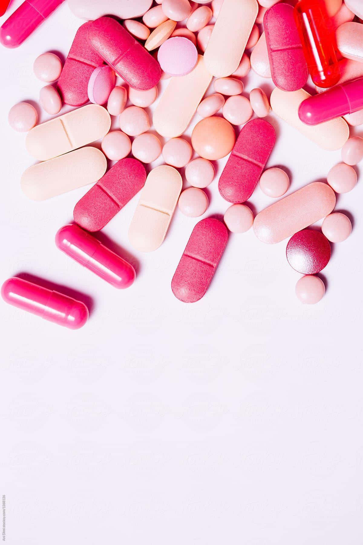 Assorted Pink Pillsand Capsules Wallpaper