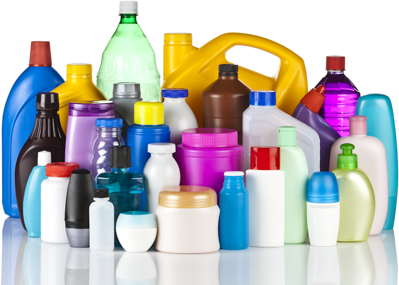 Assorted Plastic Bottlesand Containers PNG