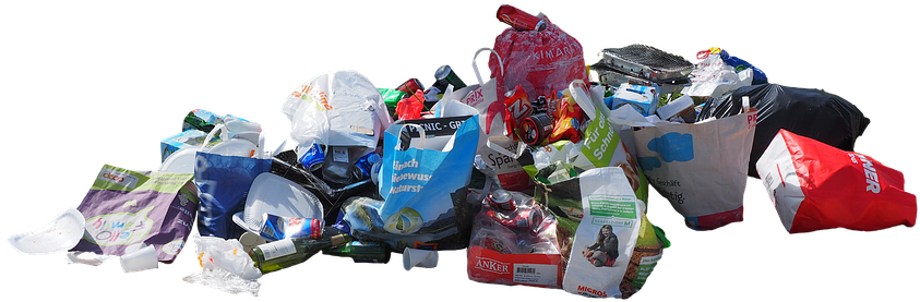 Assorted Plastic Waste Collection PNG