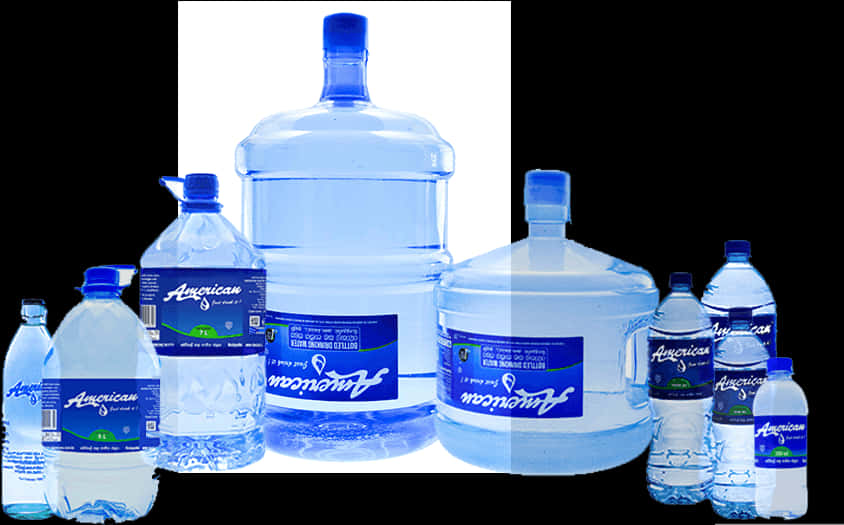 Assorted Plastic Water Bottles PNG