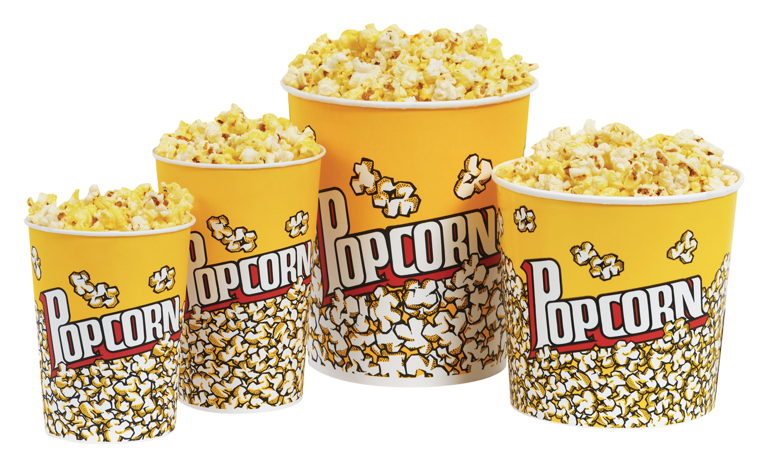 Assorted Popcorn Buckets PNG