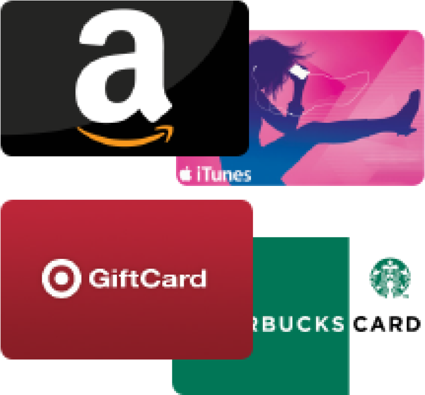 Assorted Popular Gift Cards PNG