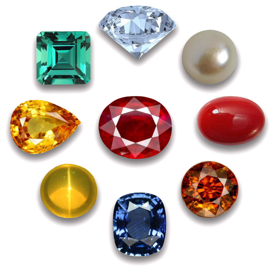 Assorted Precious Gemstones Collection PNG