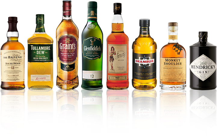Assorted Premium Spirits Collection PNG
