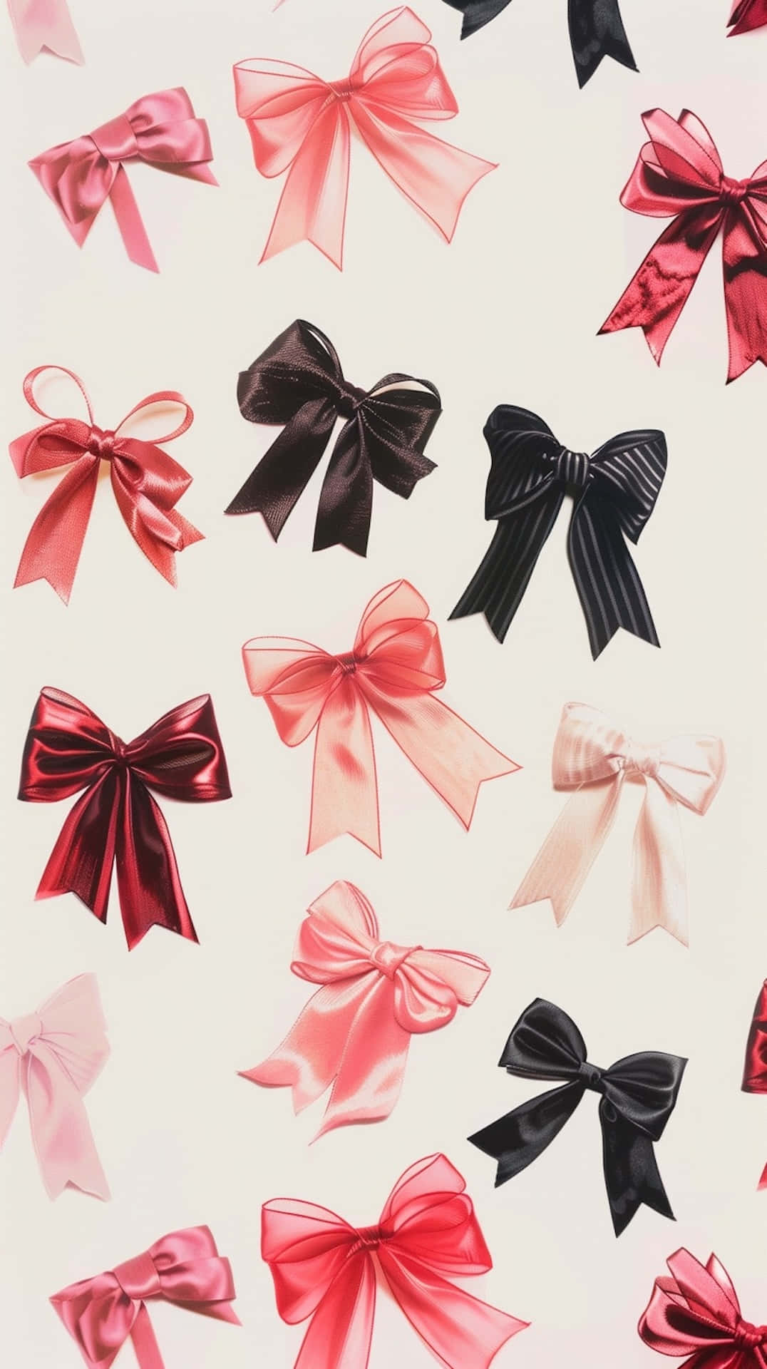Assorted Satin Bows Collection Wallpaper