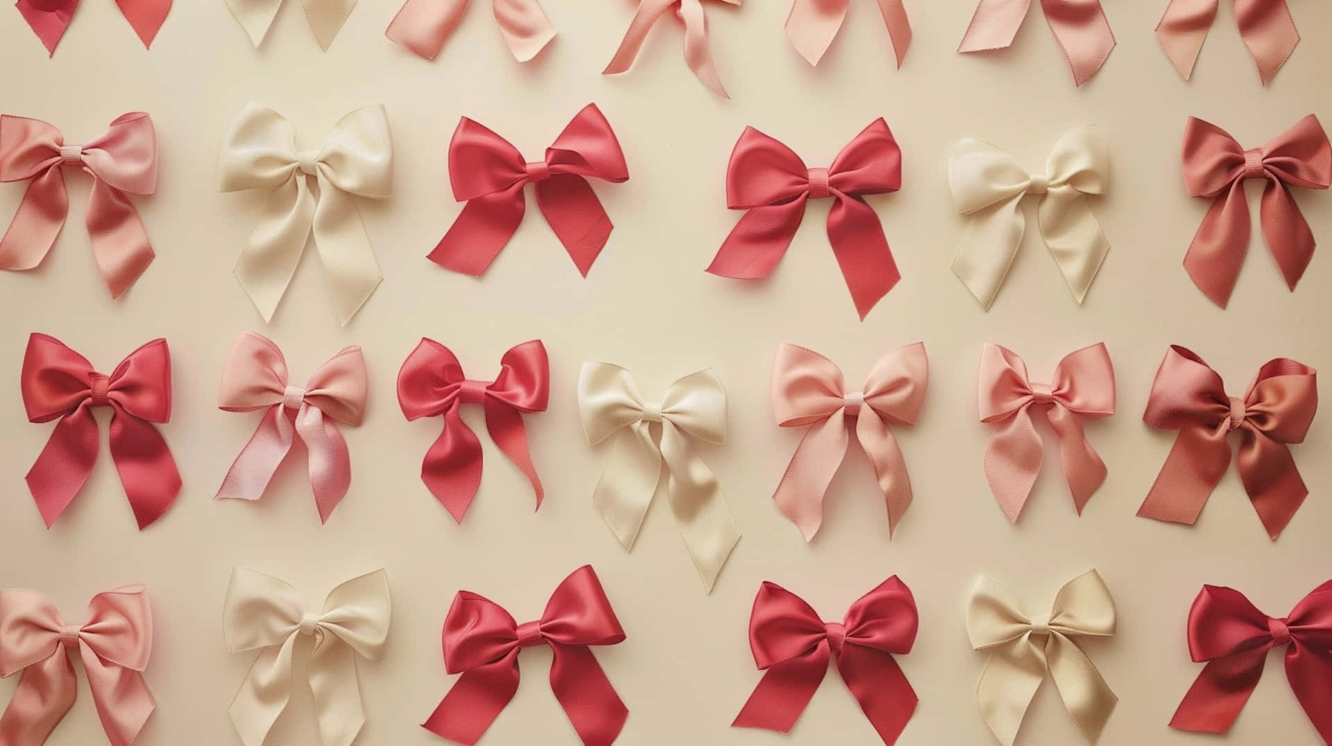 Assorted Satin Ribbon Bows Background Wallpaper