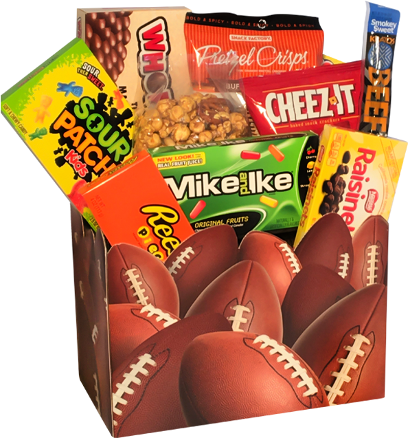 Assorted Snack Selection Football Box PNG