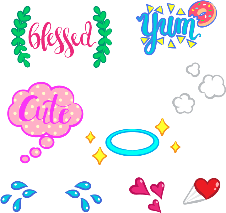 Assorted Snapchat Stickers Collection PNG