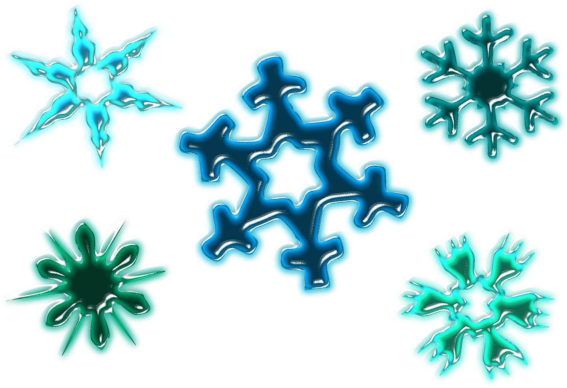 Assorted Snowflakes Design PNG