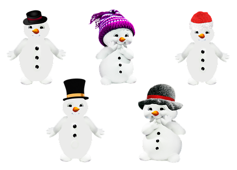 Assorted Snowmen Characters PNG