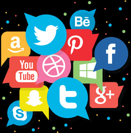 Assorted Social Media Icons PNG