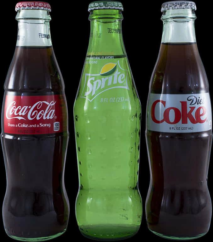 Assorted Soda Bottles Collection PNG
