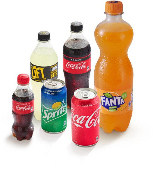 Assorted Soft Drinks Collection PNG