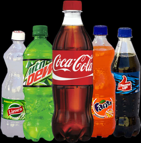 Assorted Soft Drinks Collection PNG