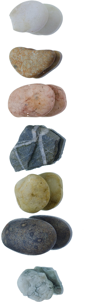 Assorted Spa Stones Vertical Display PNG