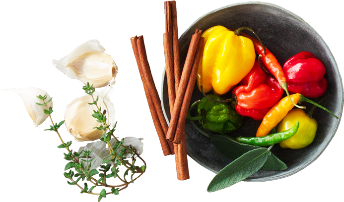 Assorted Spicesand Herbs PNG