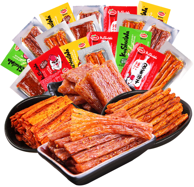 Assorted Spicy Snack Selection PNG