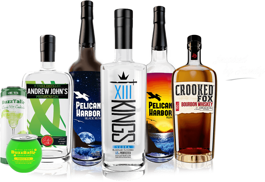 Assorted Spiritsand Vodka Bottles PNG