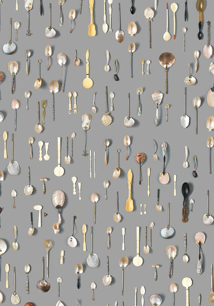 Assorted Spoons Pattern Wallpaper