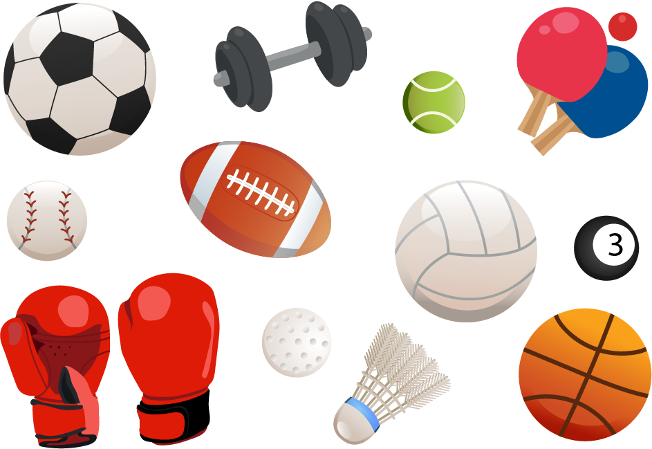 Assorted Sports Equipment Collection PNG