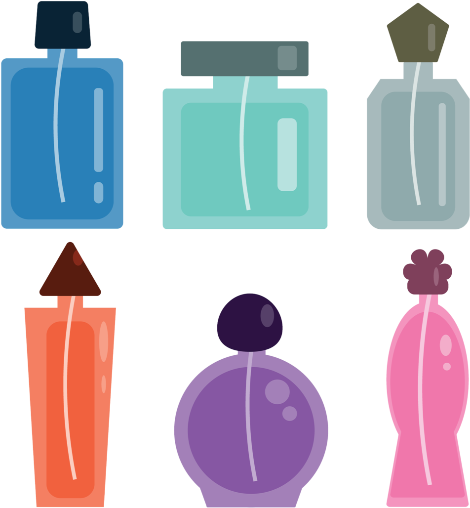 Assorted Spray Bottles Vector Illustration PNG