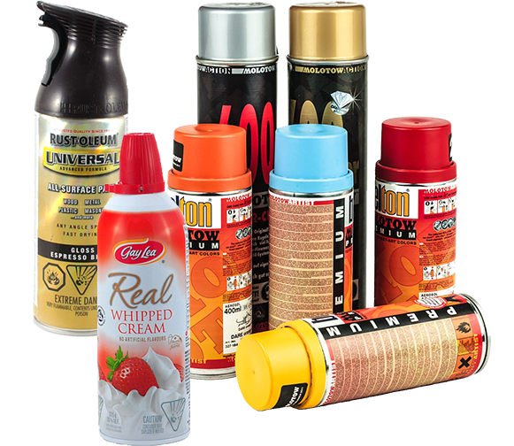 Assorted Spray Paint Cans Collection PNG