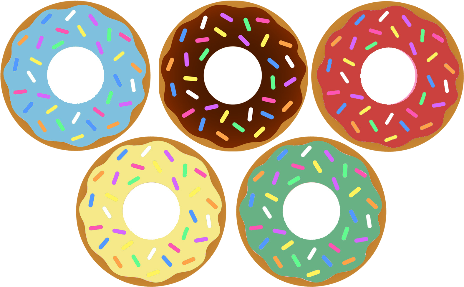 Assorted Sprinkled Doughnuts Illustration PNG