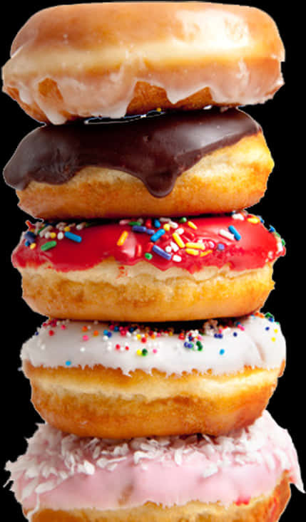 Assorted Stacked Donuts PNG