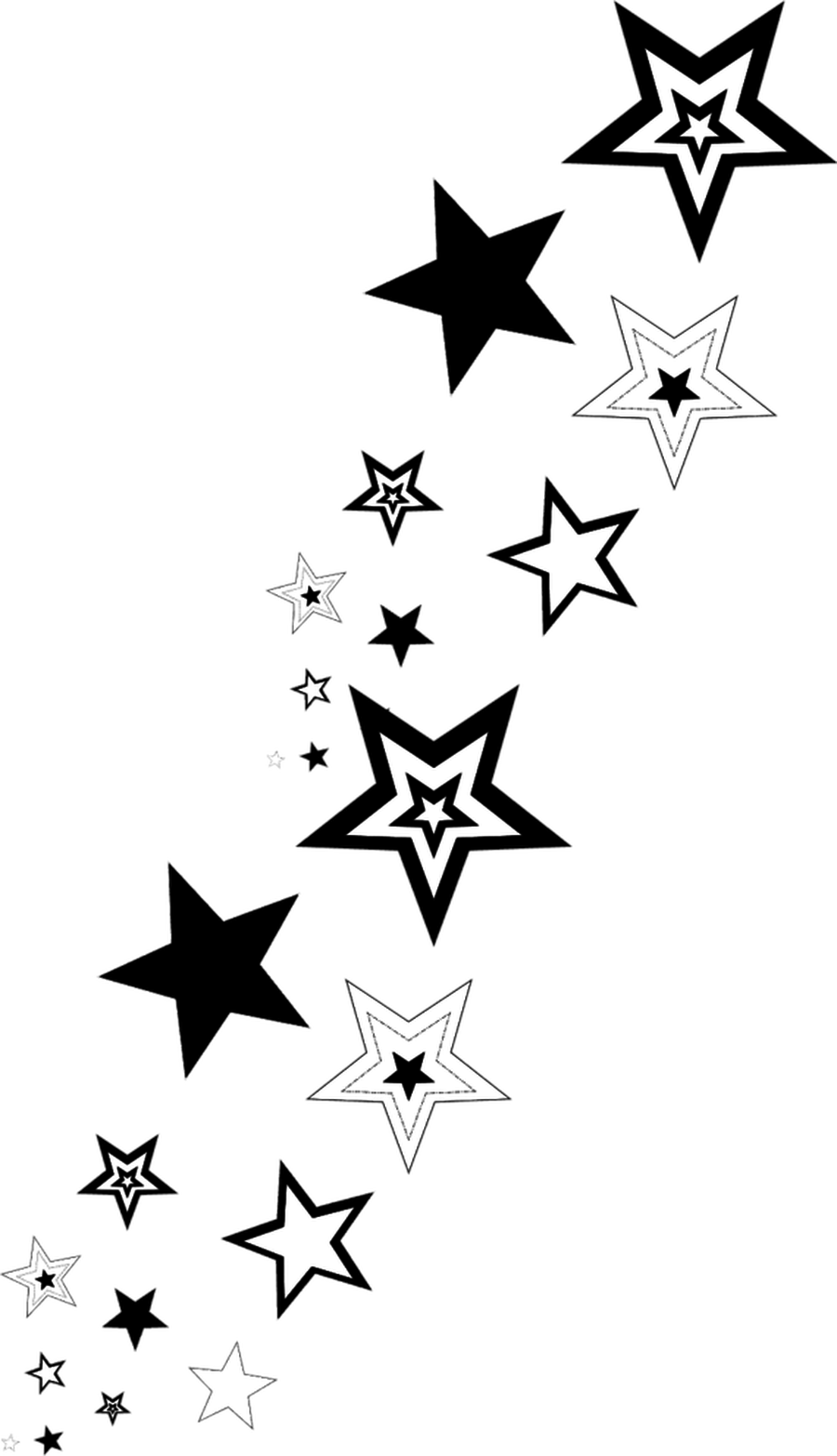 Assorted Star Tattoo Designs PNG