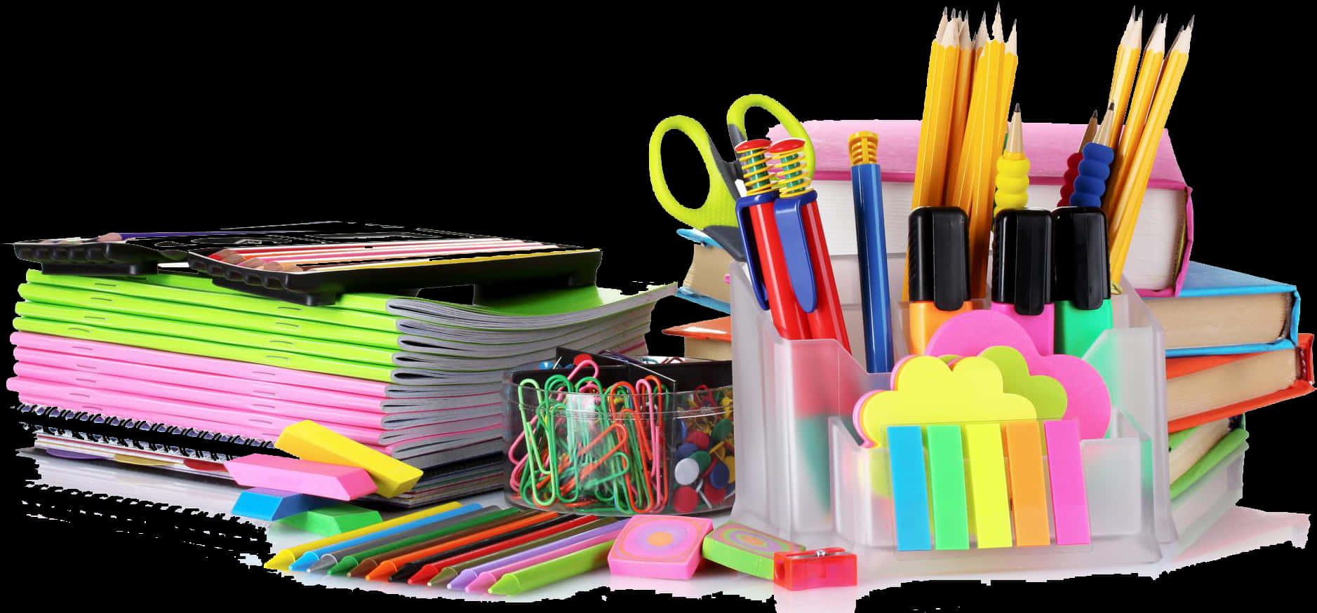 Assorted Stationery Items Collection PNG