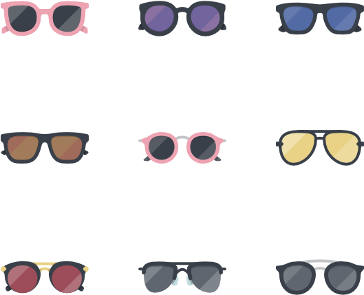 Assorted Sunglasses Collection PNG