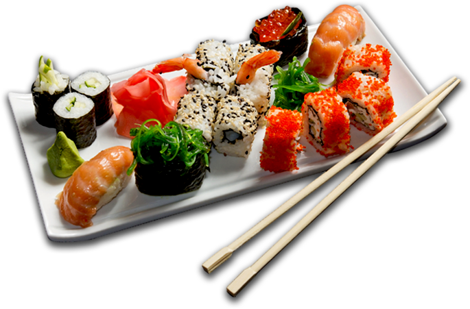 Assorted Sushi Platter PNG