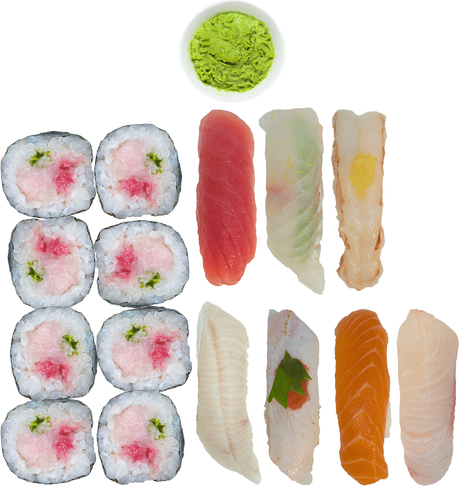 Assorted Sushiand Sashimi Selection PNG
