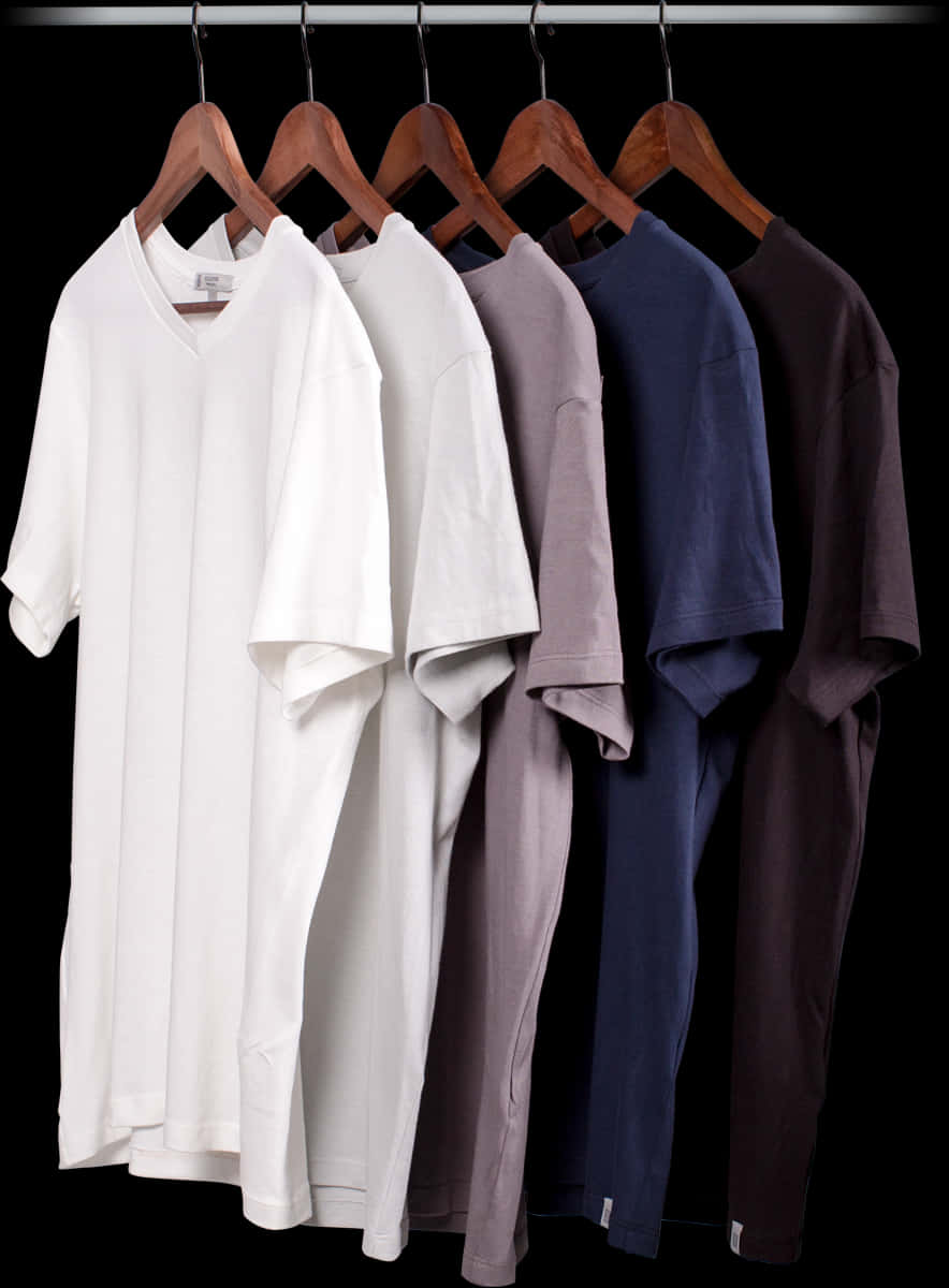 Assorted T Shirtson Hangers PNG