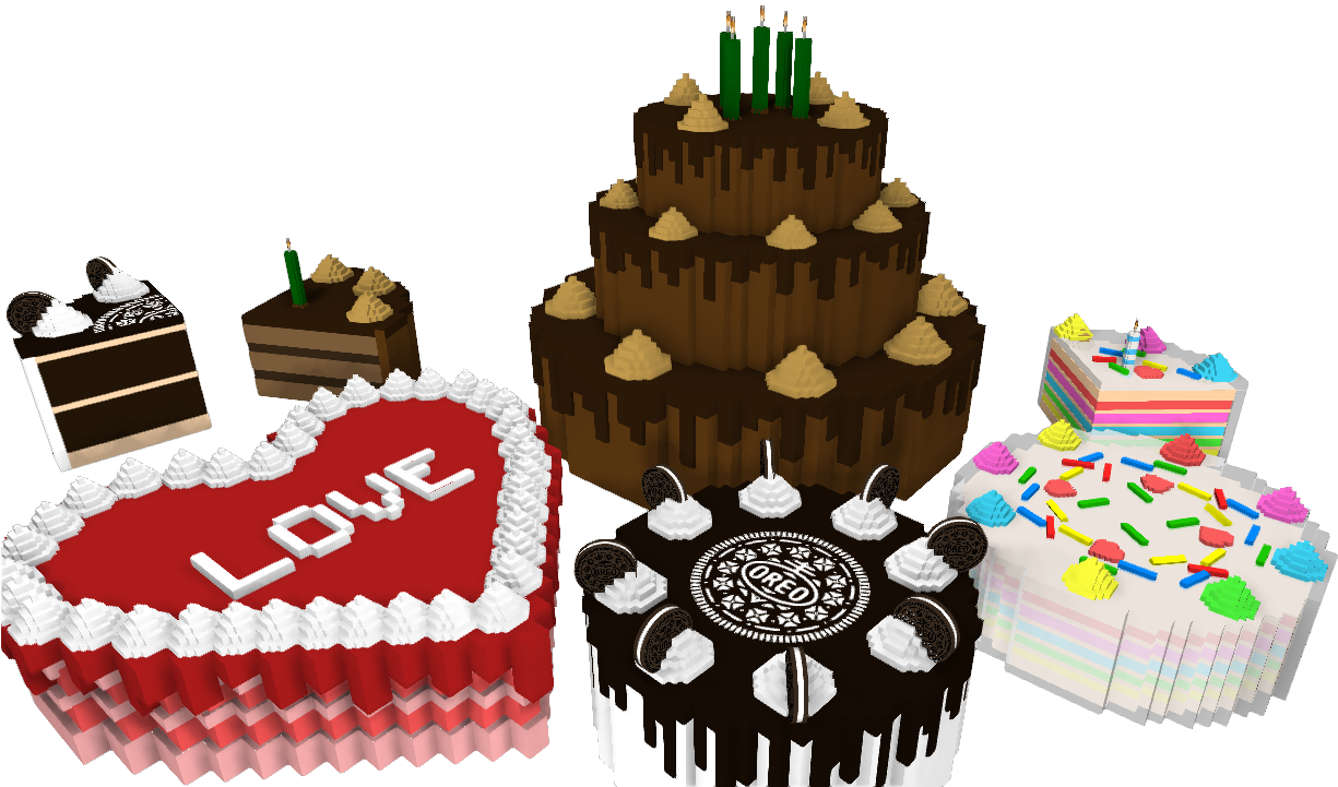 Assorted Themed Cakes3 D Render PNG