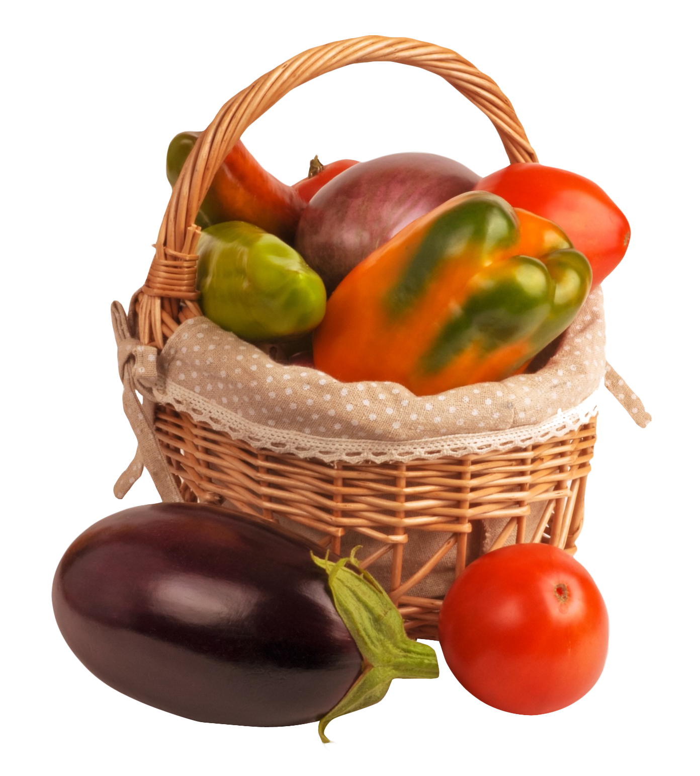 Assorted Vegetablesin Basket PNG